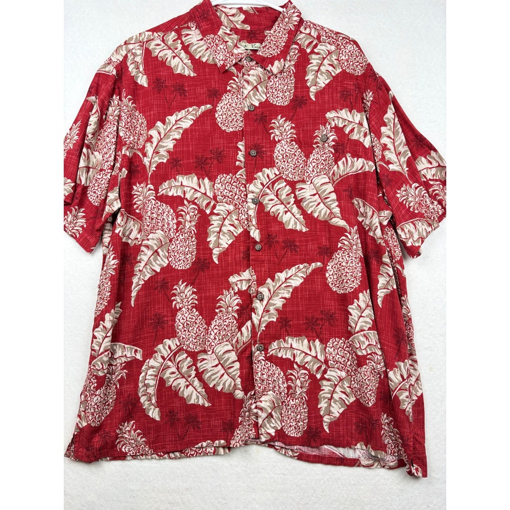 Batik Bay Button Down Shirt‎ Mens XXL Pineapple Print Tropical Aloha